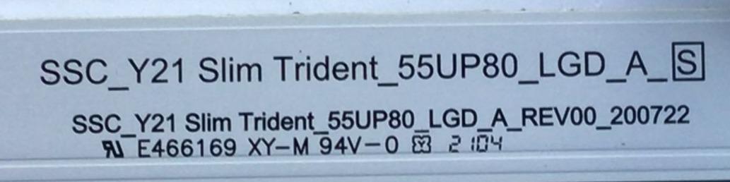 KIT DE LED'S PARA TV LG (7 PIEZAS) / NUM DE PARTE EAV65010301 / SSC_Y21 SLIM TRIDENT_55UP80_LGD_A_S / SSC_Y21 SLIM TRIDENT_55UP80_LGD_A_REV00_200722 / E466169 / PANEL NC550TQG-AAKH1 / MODELOS / 55UP8000PUA.BUSYLKR / 55UP7670PUC / 55UP7670PUC.BUSYLJM - Imagen 3